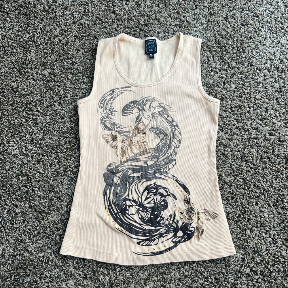 vintage y2k graphic butterfly tank 🦋 - Picture 2 of 5